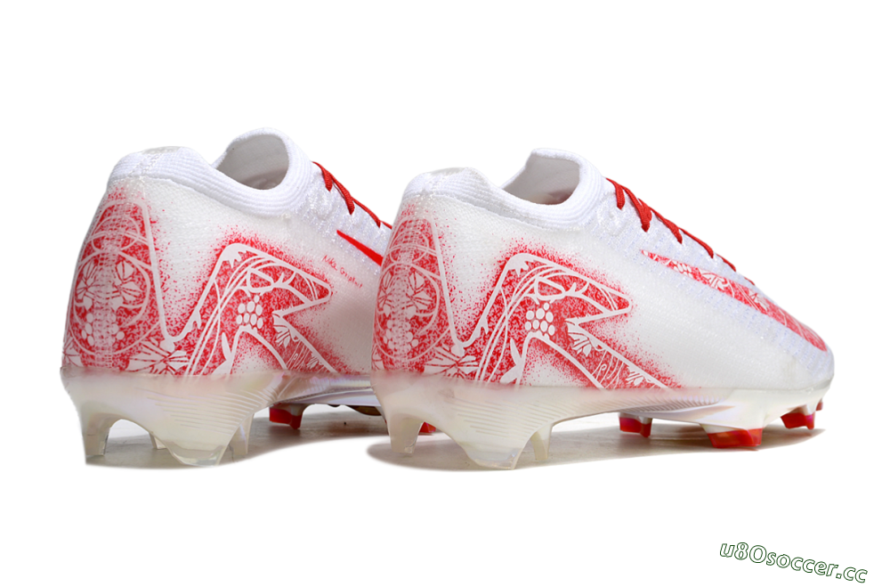Unisex Nike Air Zoom Mercurial Vapor 16 Elite FG Firm Ground Low-Tops Football Boots - White/Red/Gold 6