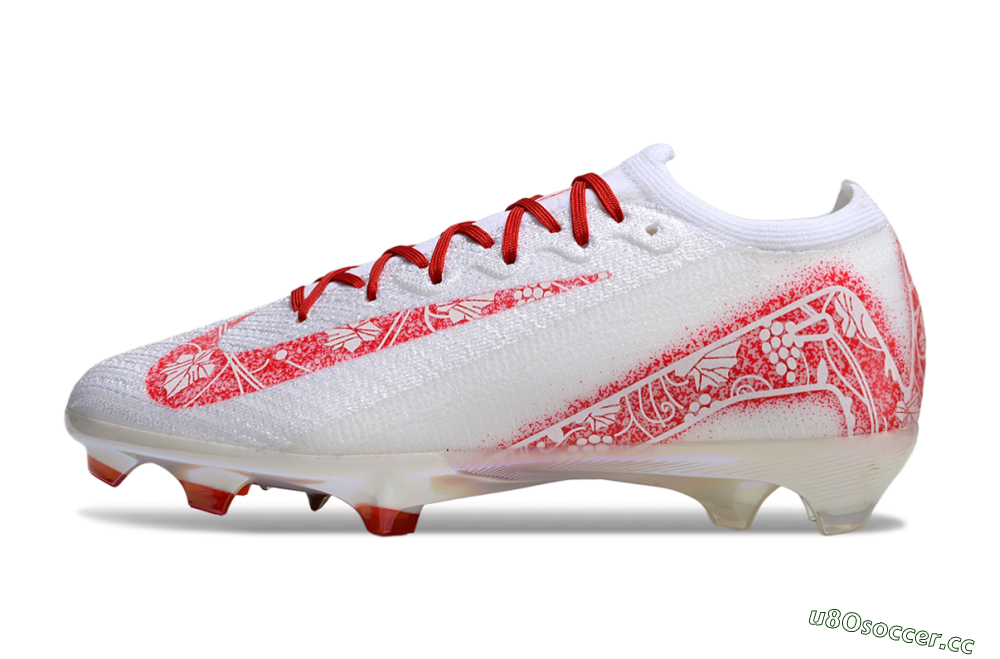 Unisex Nike Air Zoom Mercurial Vapor 16 Elite FG Firm Ground Low-Tops Football Boots - White/Red/Gold 0