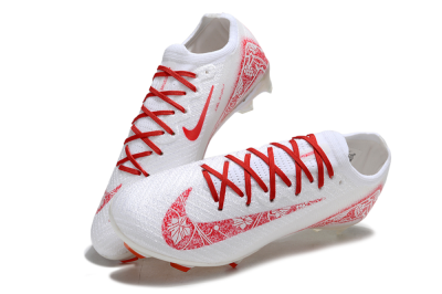 Unisex Nike Air Zoom Mercurial Vapor 16 Elite FG Firm Ground Low-Tops Football Boots - White/Red/Gold