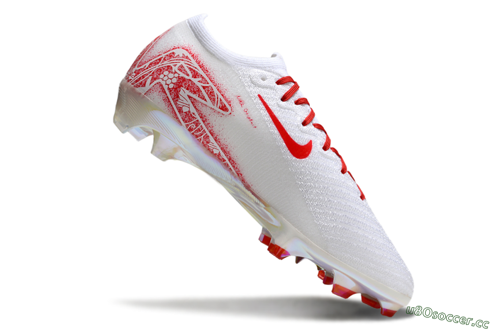 Unisex Nike Air Zoom Mercurial Vapor 16 Elite FG Firm Ground Low-Tops Football Boots - White/Red/Gold 4