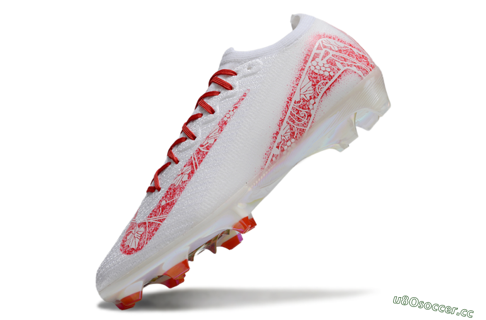 Unisex Nike Air Zoom Mercurial Vapor 16 Elite FG Firm Ground Low-Tops Football Boots - White/Red/Gold 5