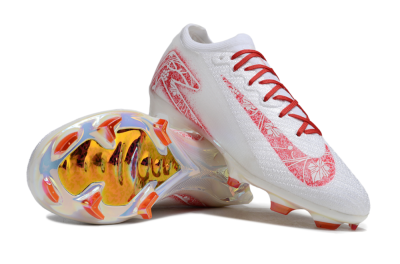 Unisex Nike Air Zoom Mercurial Vapor 16 Elite FG Firm Ground Low-Tops Football Boots - White/Red/Gold