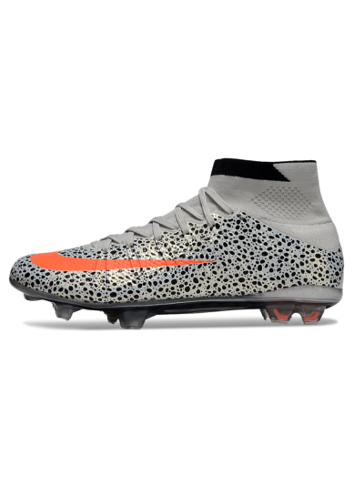 Men's Nike Air Zoom Mercurial Superfly 4 Elite FG Firm Ground High-Tops Football Boots - Grey/Red/Black