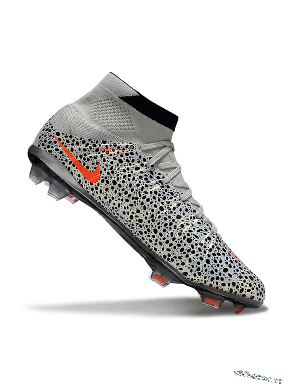 Men's Nike Air Zoom Mercurial Superfly 4 Elite FG Firm Ground High-Tops Football Boots - Grey/Red/Black 4