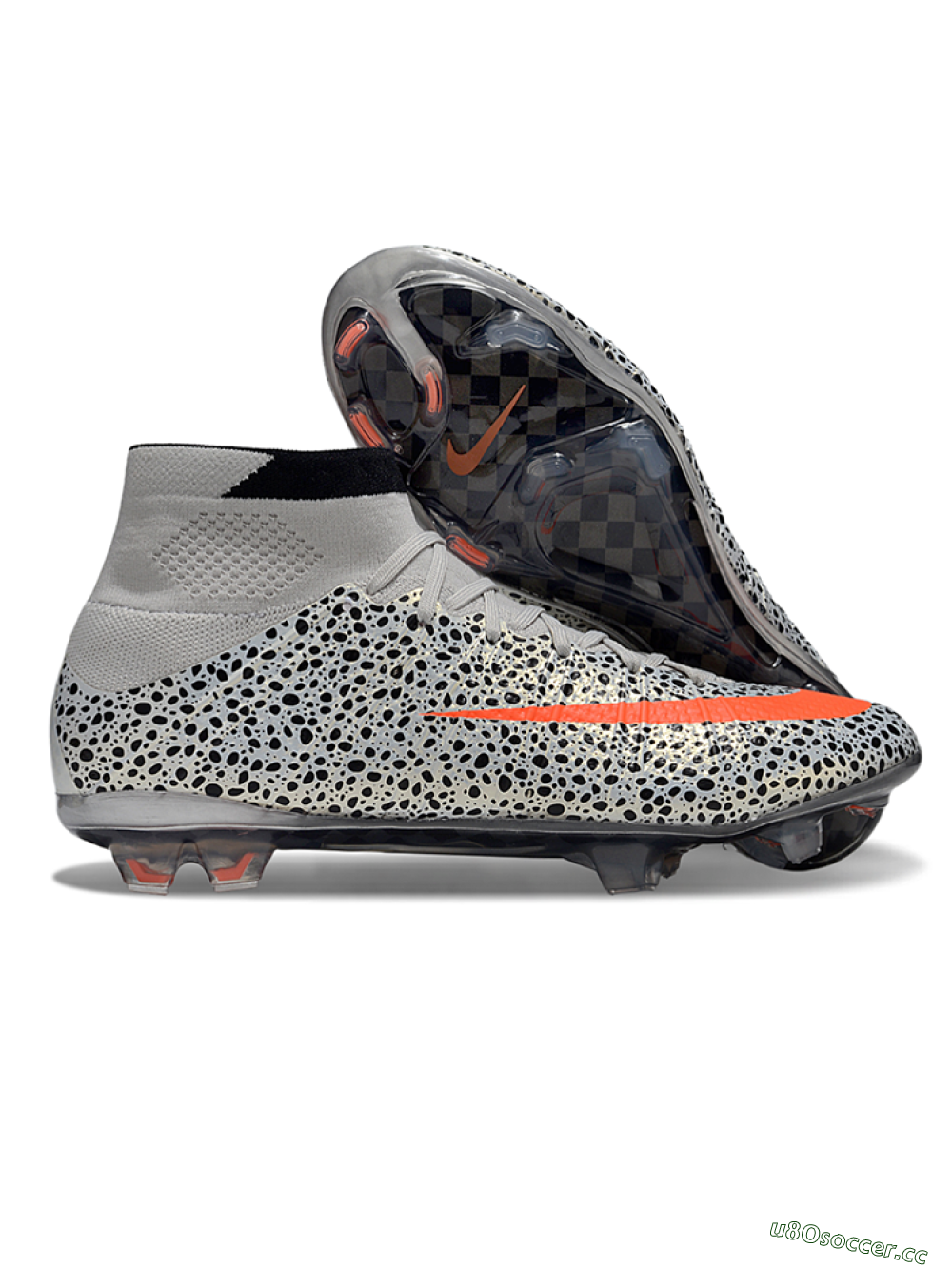 Men's Nike Air Zoom Mercurial Superfly 4 Elite FG Firm Ground High-Tops Football Boots - Grey/Red/Black 2