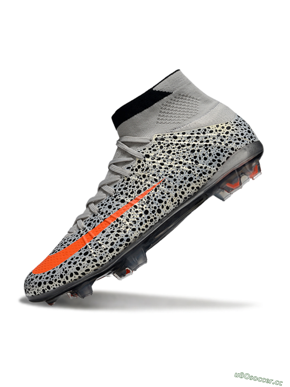 Men's Nike Air Zoom Mercurial Superfly 4 Elite FG Firm Ground High-Tops Football Boots - Grey/Red/Black 5