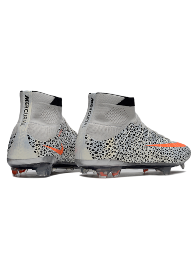Men's Nike Air Zoom Mercurial Superfly 4 Elite FG Firm Ground High-Tops Football Boots - Grey/Red/Black