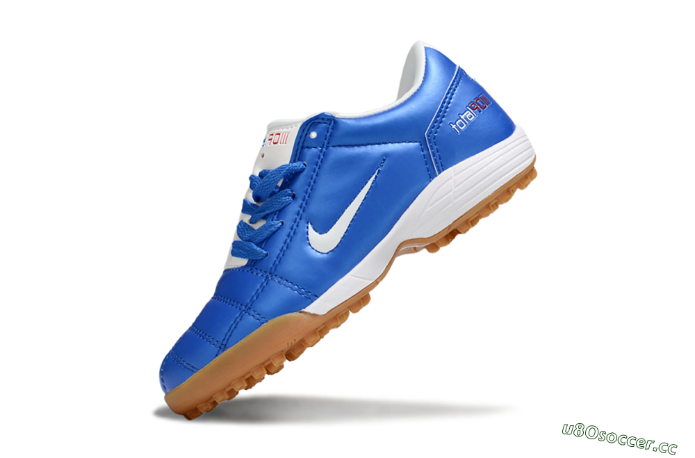 Kids Nike Total 90 III TF Artificial Turf Low-Tops Football Shoes - Blue/White/Brown 4