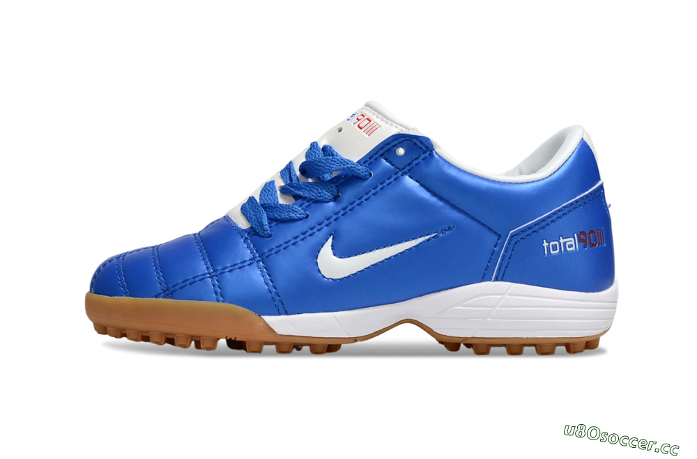 Kids Nike Total 90 III TF Artificial Turf Low-Tops Football Shoes - Blue/White/Brown 2