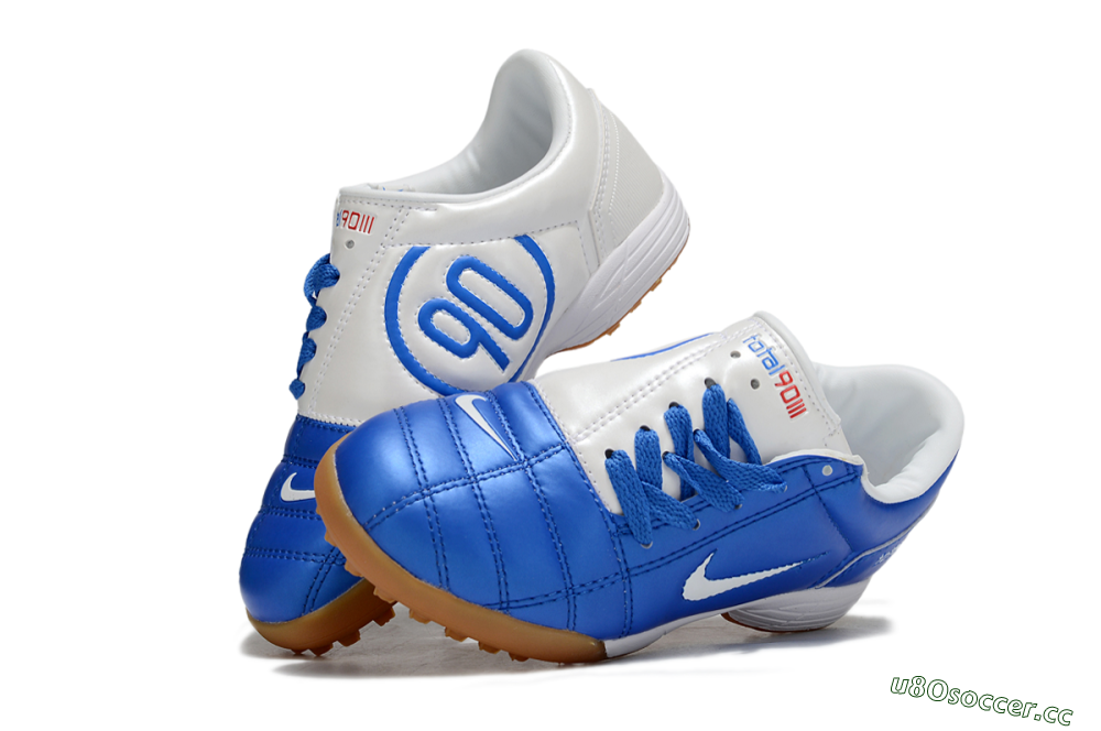 Kids Nike Total 90 III TF Artificial Turf Low-Tops Football Shoes - Blue/White/Brown 0