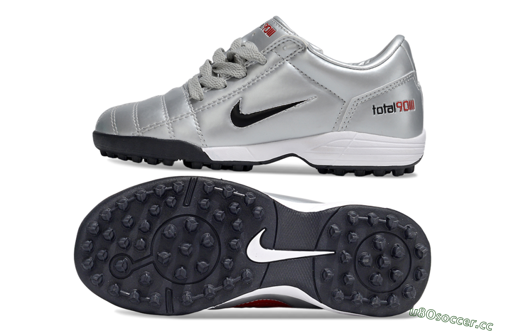 Kids Nike Total 90 III TF Artificial Turf Low-Tops Football Shoes - Silver/Black/White 1