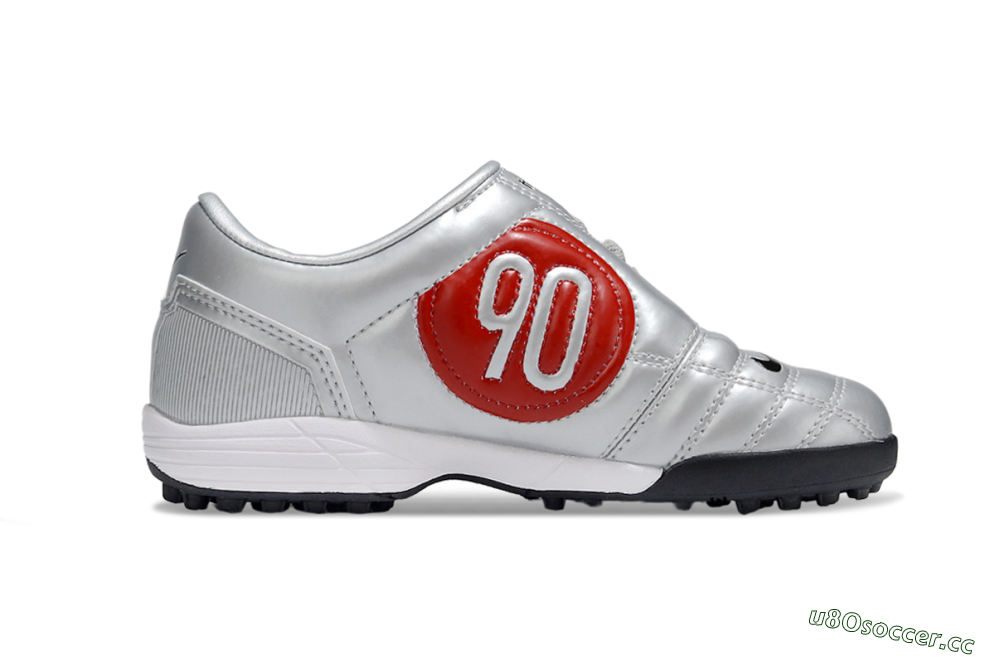 Kids Nike Total 90 III TF Artificial Turf Low-Tops Football Shoes - Silver/Black/White 5