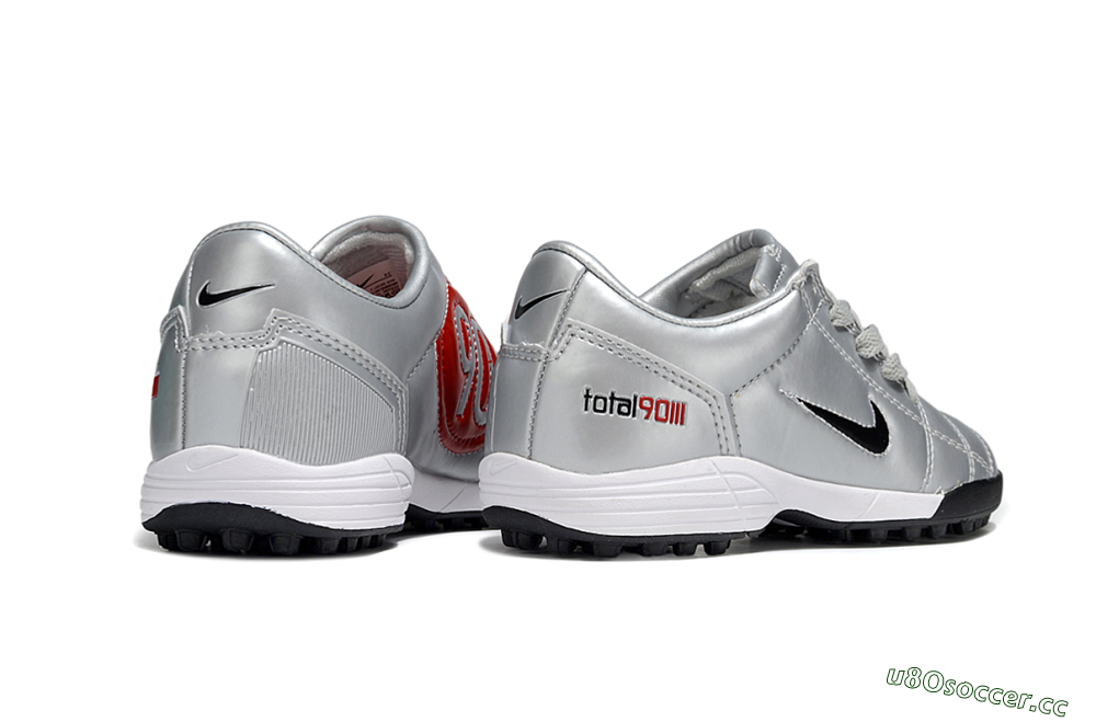 Kids Nike Total 90 III TF Artificial Turf Low-Tops Football Shoes - Silver/Black/White 6