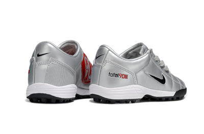 Kids Nike Total 90 III TF Artificial Turf Low-Tops Football Shoes - Silver/Black/White