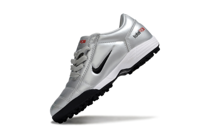 Kids Nike Total 90 III TF Artificial Turf Low-Tops Football Shoes - Silver/Black/White