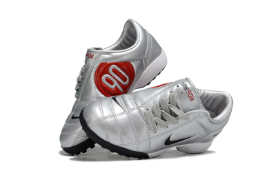 Kids Nike Total 90 III TF Artificial Turf Low-Tops Football Shoes - Silver/Black/White