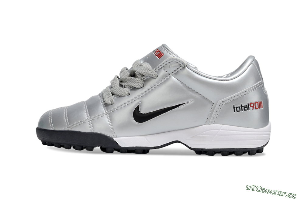 Kids Nike Total 90 III TF Artificial Turf Low-Tops Football Shoes - Silver/Black/White 2