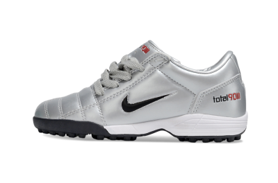 Kids Nike Total 90 III TF Artificial Turf Low-Tops Football Shoes - Silver/Black/White