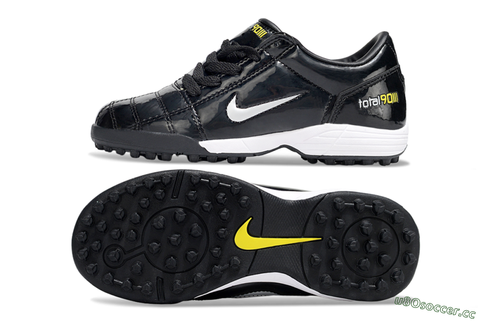 Kids Nike Total 90 III TF Artificial Turf Low-Tops Football Shoes - Black/White/Yellow 1