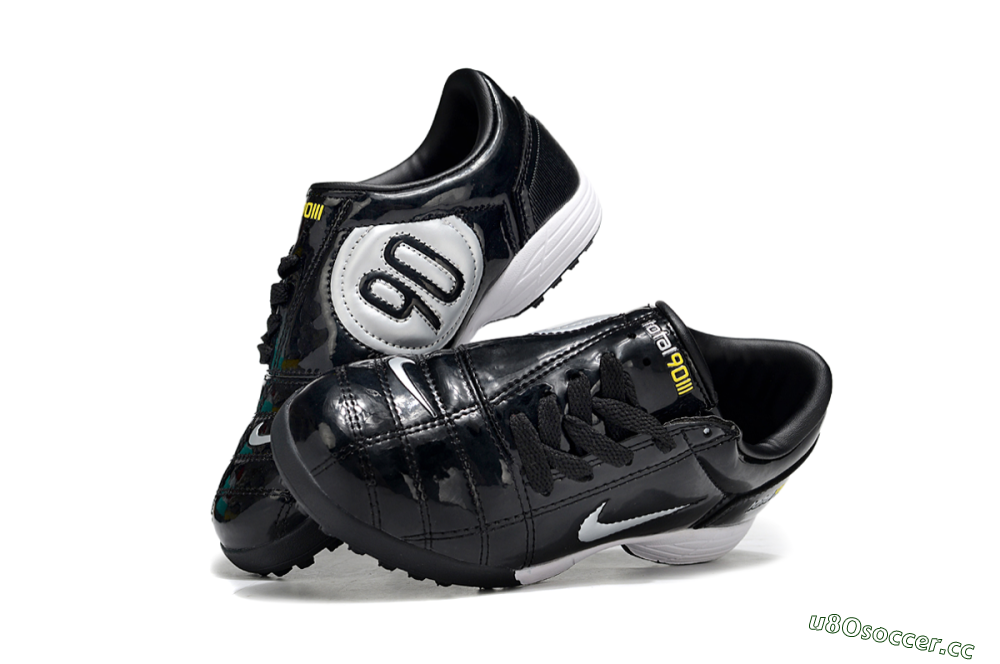 Kids Nike Total 90 III TF Artificial Turf Low-Tops Football Shoes - Black/White/Yellow 0