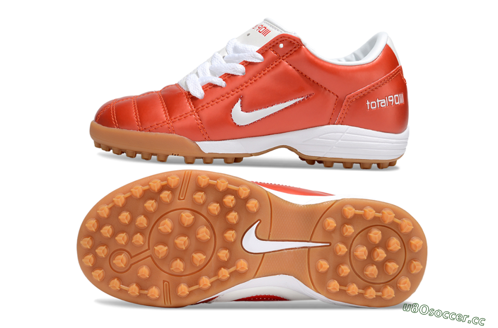 Kids Nike Total 90 III TF Artificial Turf Low-Tops Football Shoes - Red/White/Brown 1