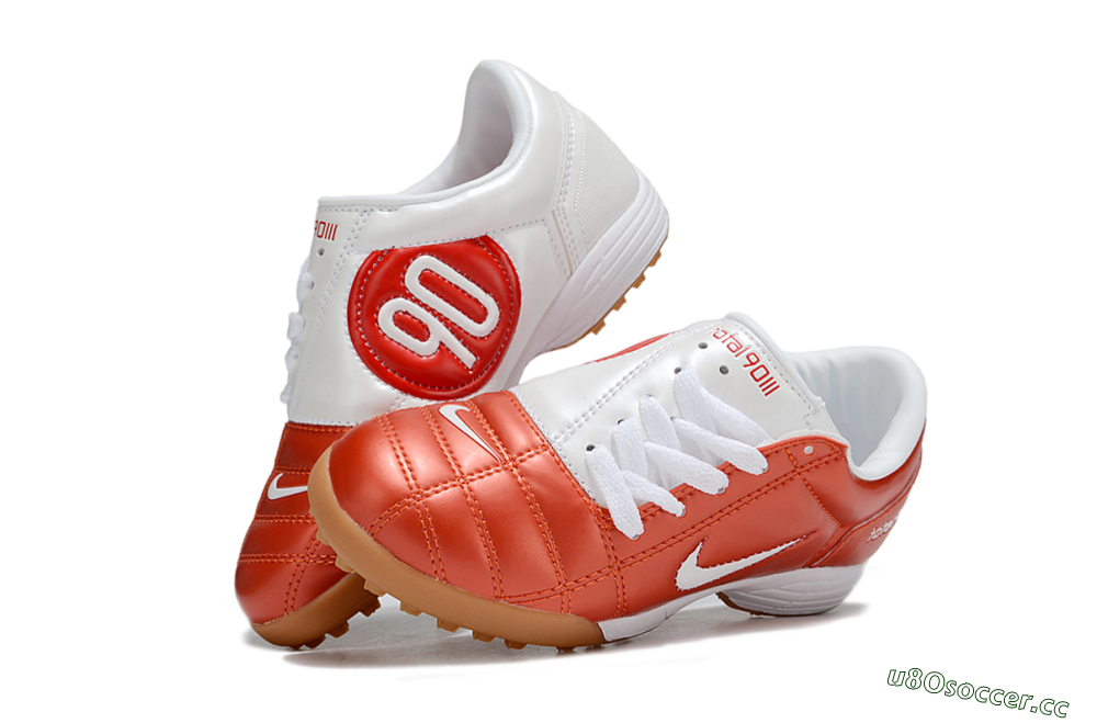 Kids Nike Total 90 III TF Artificial Turf Low-Tops Football Shoes - Red/White/Brown 0