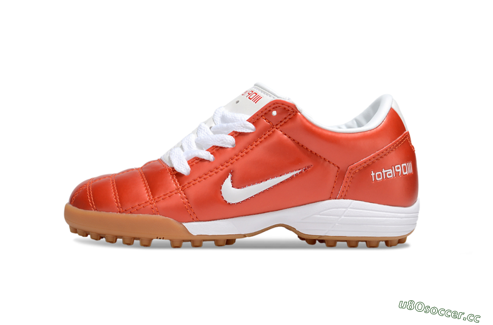 Kids Nike Total 90 III TF Artificial Turf Low-Tops Football Shoes - Red/White/Brown 2