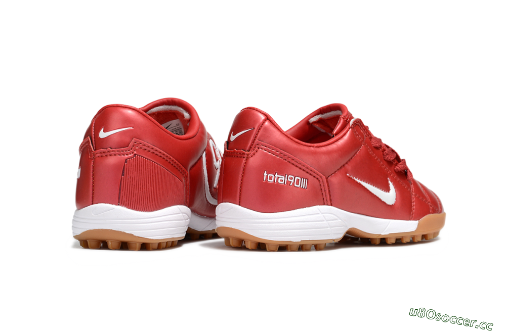 Kids Nike Total 90 III TF Artificial Turf Low-Tops Football Shoes - Red/White/Brown 6