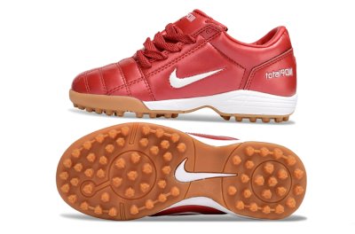 Kids Nike Total 90 III TF Artificial Turf Low-Tops Football Shoes - Red/White/Brown