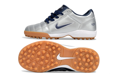 Kids Nike Total 90 III TF Artificial Turf Low-Tops Football Shoes - Silver/Blue/White