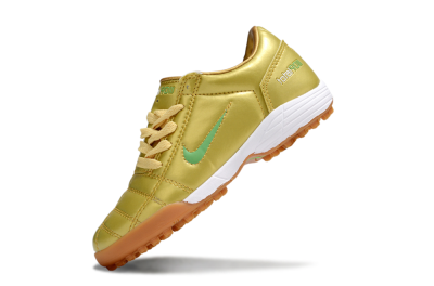 Kids Nike Total 90 III TF Artificial Turf Low-Tops Football Shoes - Gold/Green/White