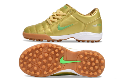 Kids Nike Total 90 III TF Artificial Turf Low-Tops Football Shoes - Gold/Green/White