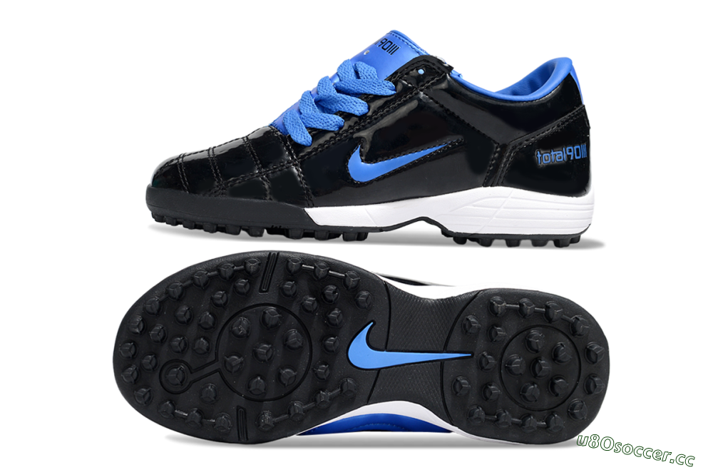 Kids Nike Total 90 III TF Artificial Turf Low-Tops Football Shoes - Black/Blue/White 1