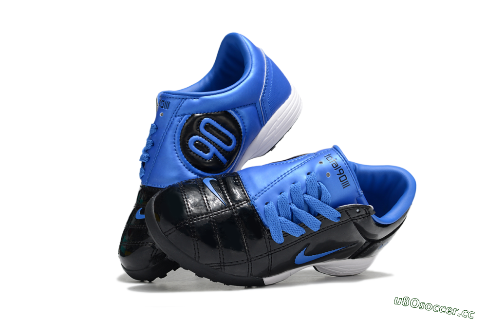 Kids Nike Total 90 III TF Artificial Turf Low-Tops Football Shoes - Black/Blue/White 0