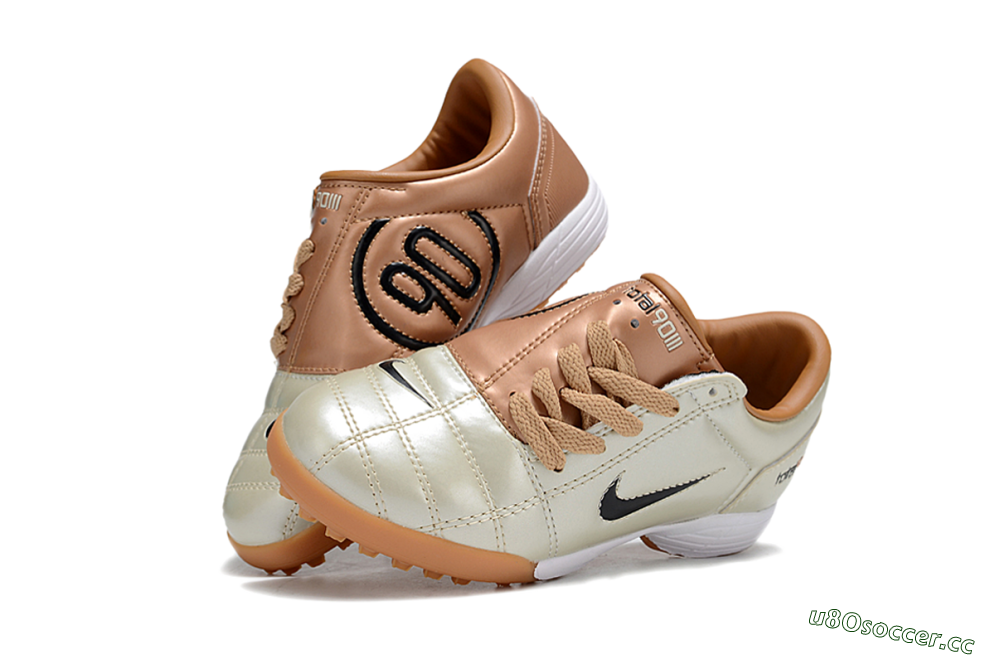 Kids Nike Total 90 III TF Artificial Turf Low-Tops Football Shoes - Gold/Black/White 0