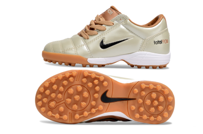 Kids Nike Total 90 III TF Artificial Turf Low-Tops Football Shoes - Gold/Black/White