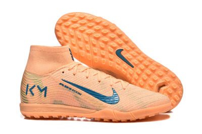 Men's Nike Air Zoom Mercurial Superfly 10 Elite TF Artificial Turf High-Tops Football Shoes - Pink/Blue/Yellow