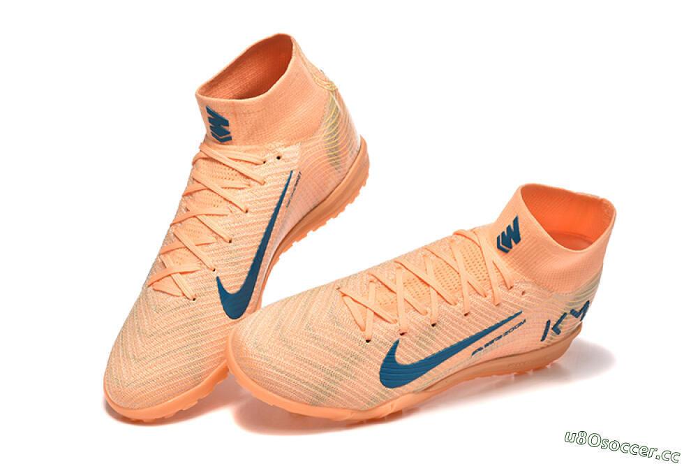 Men's Nike Air Zoom Mercurial Superfly 10 Elite TF Artificial Turf High-Tops Football Shoes - Pink/Blue/Yellow 6