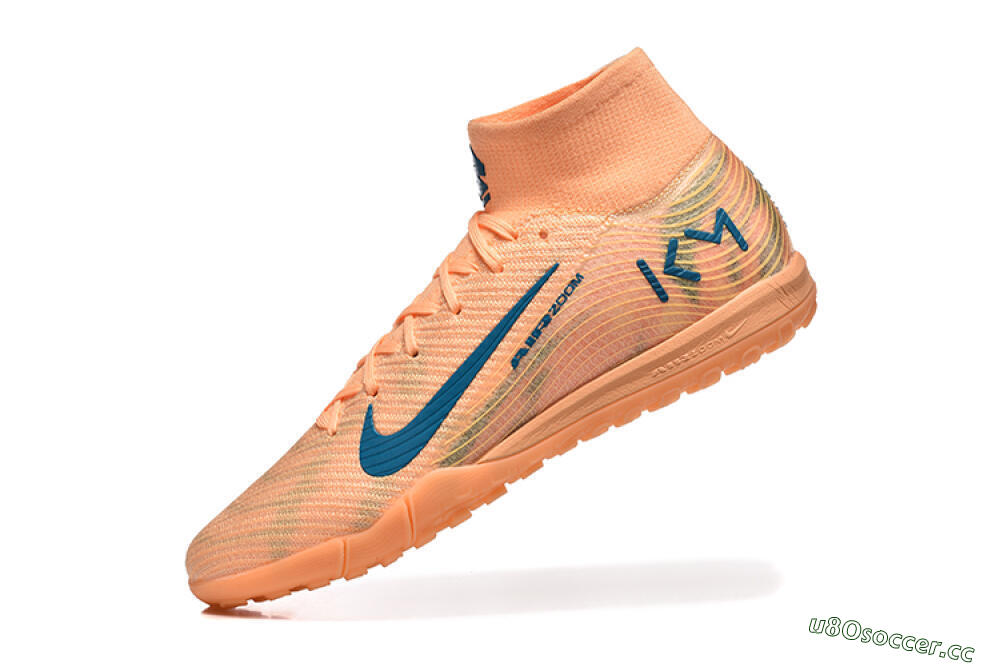 Men's Nike Air Zoom Mercurial Superfly 10 Elite TF Artificial Turf High-Tops Football Shoes - Pink/Blue/Yellow 8
