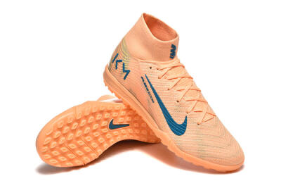 Men's Nike Air Zoom Mercurial Superfly 10 Elite TF Artificial Turf High-Tops Football Shoes - Pink/Blue/Yellow