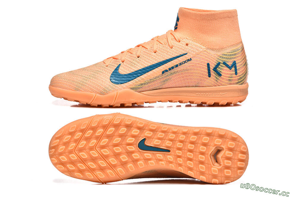 Men's Nike Air Zoom Mercurial Superfly 10 Elite TF Artificial Turf High-Tops Football Shoes - Pink/Blue/Yellow 1