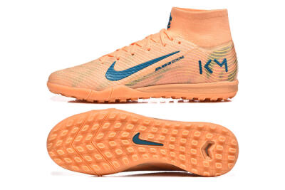 Men's Nike Air Zoom Mercurial Superfly 10 Elite TF Artificial Turf High-Tops Football Shoes - Pink/Blue/Yellow