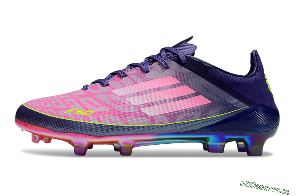 Men's Adidas F50 Elite FG Firm Ground Low-Tops Football Boots - Pink/Purple/Yellow 0