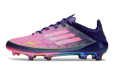 Men's Adidas F50 Elite FG Firm Ground Low-Tops Football Boots - Pink/Purple/Yellow