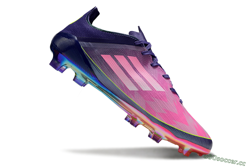 Men's Adidas F50 Elite FG Firm Ground Low-Tops Football Boots - Pink/Purple/Yellow 3