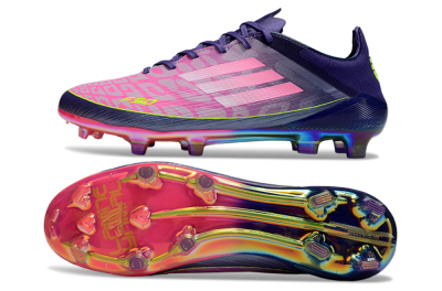 Men's Adidas F50 Elite FG Firm Ground Low-Tops Football Boots - Pink/Purple/Yellow