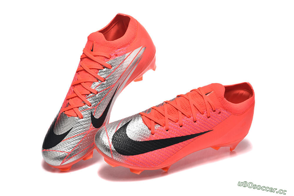 Men's Nike Air Zoom Mercurial Vapor 16 Elite FG Firm Ground Low-Tops Football Boots - Red/Silver/Black 6