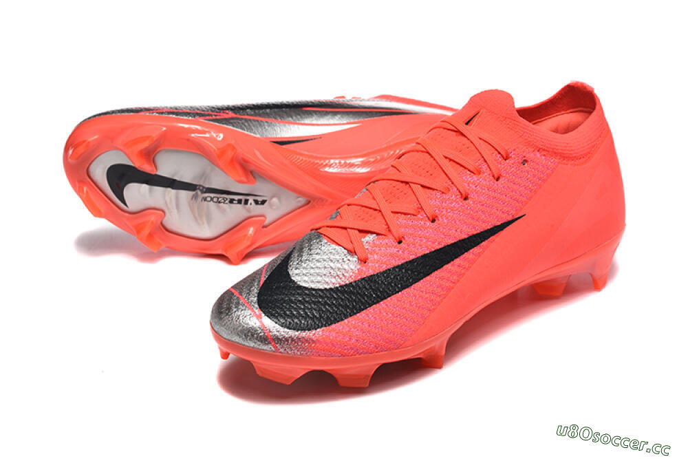 Men's Nike Air Zoom Mercurial Vapor 16 Elite FG Firm Ground Low-Tops Football Boots - Red/Silver/Black 3