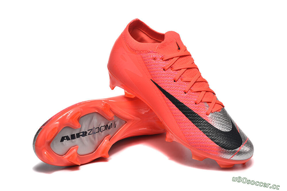 Men's Nike Air Zoom Mercurial Vapor 16 Elite FG Firm Ground Low-Tops Football Boots - Red/Silver/Black 4