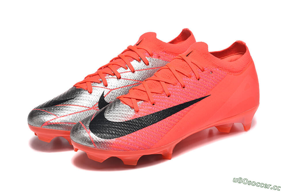 Men's Nike Air Zoom Mercurial Vapor 16 Elite FG Firm Ground Low-Tops Football Boots - Red/Silver/Black 5
